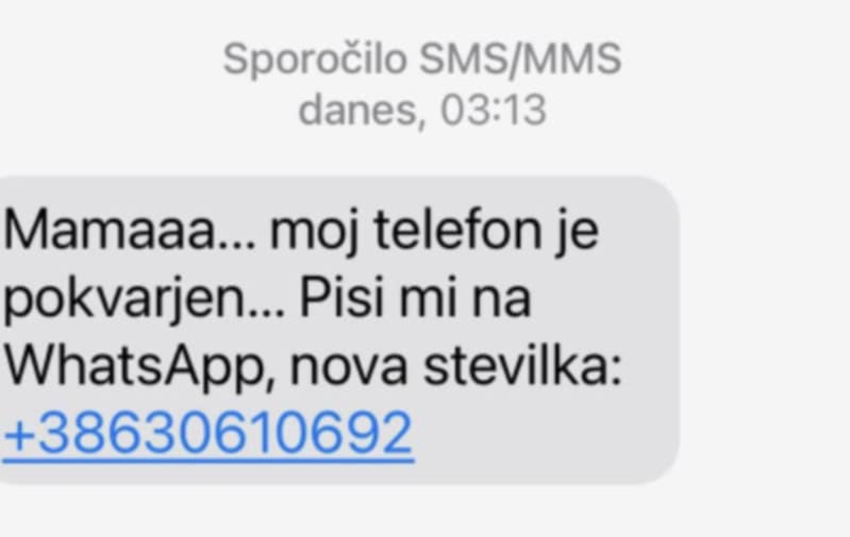 Prevara | Primer sporočila, ki so ga v zadnjih dneh z različnih telefonskih številk pošiljali prevaranti. | Foto Posnetek zaslona